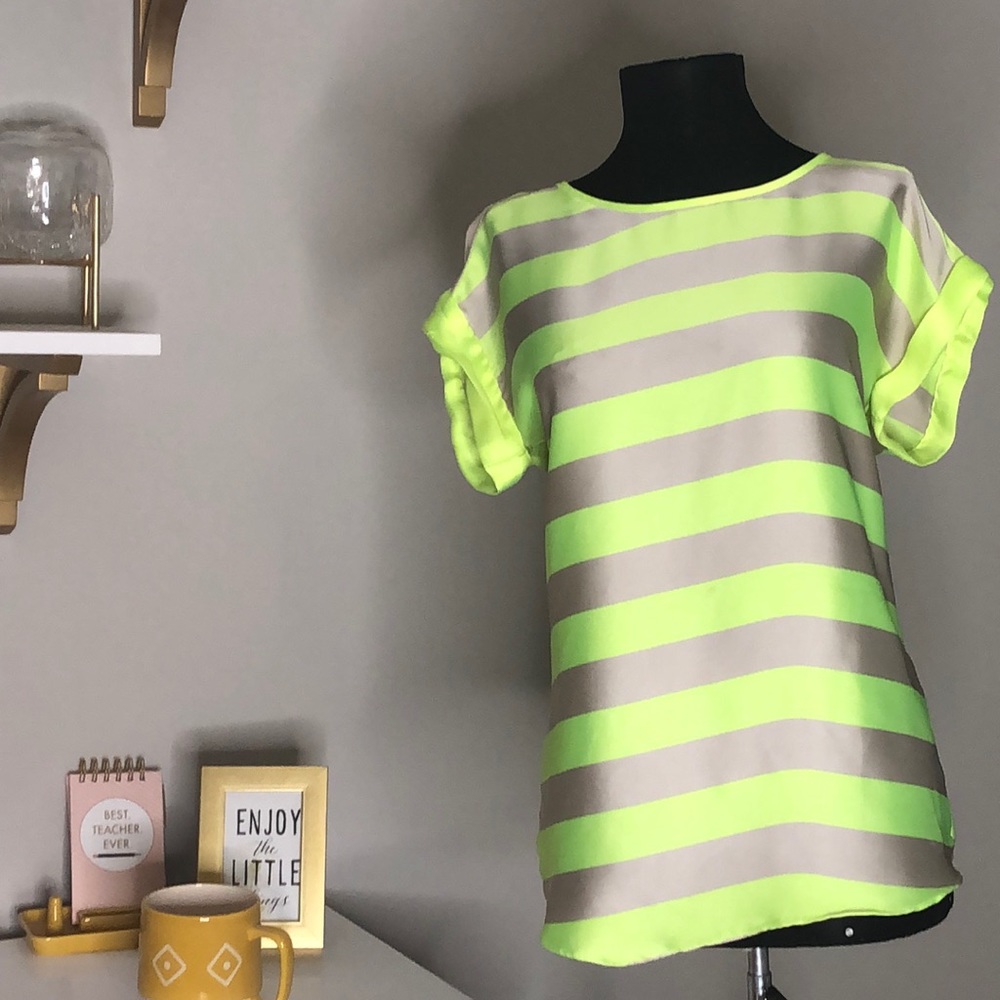 Striped lime green top